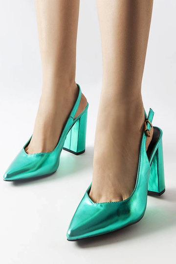 Scarpe con punta aperta Wechsler verdi 2