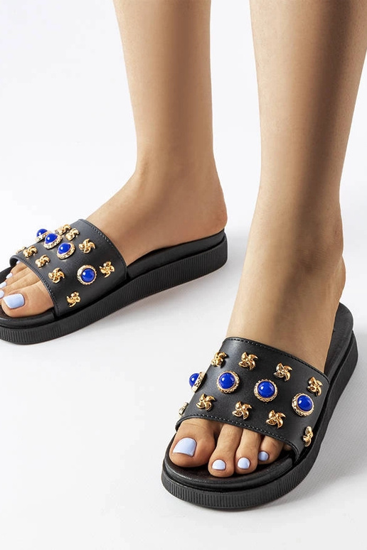 Infradito Montesarchio decorate nere