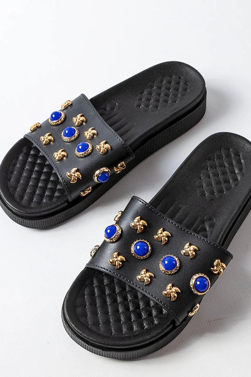 Infradito Montesarchio decorate nere