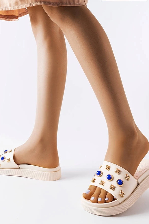 Infradito Montesarchio beige decorato