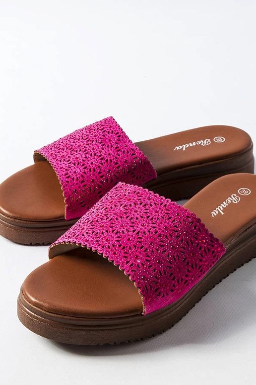 Mules traforate rosa scuro con...