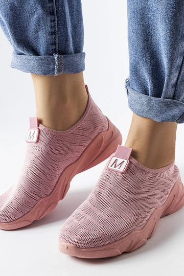 Scarpe sportive da donna in tessuto rosa Aaron