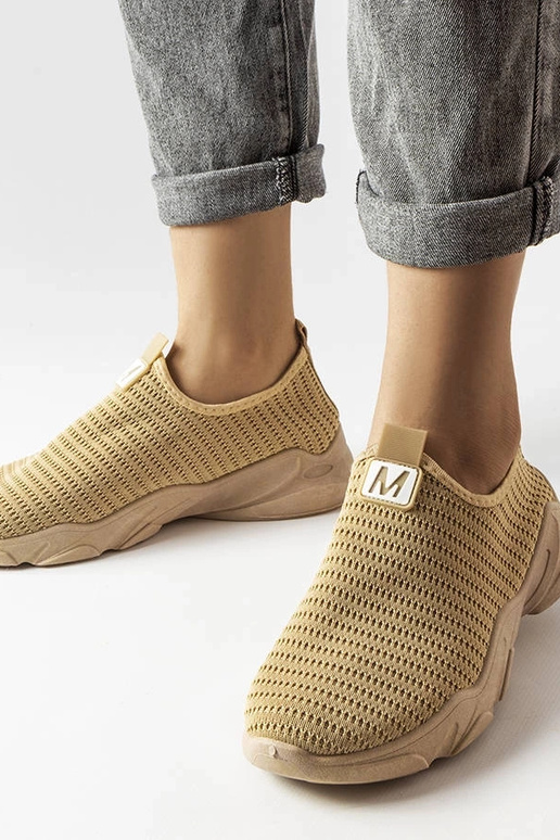 Sneakers slip-on beige scuro da donna...