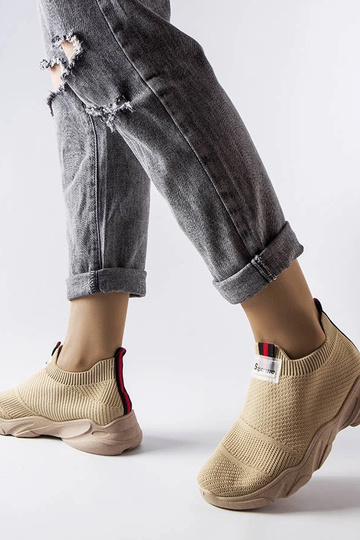 Scarpe sportive slip-on da donna in stile greco beige scuro 2