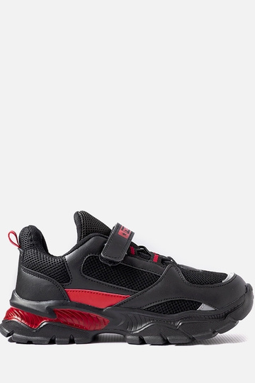 Scarpe sportive nero-rosse con velcro, "Blanchefle"