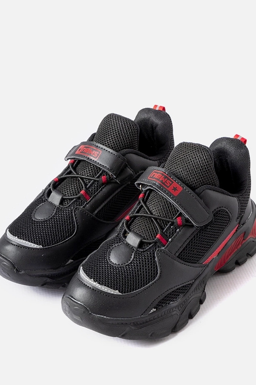 Scarpe sportive nero-rosse con...