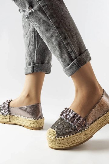 Espadrillas Lauro zircone argento - suola intrecciata 2