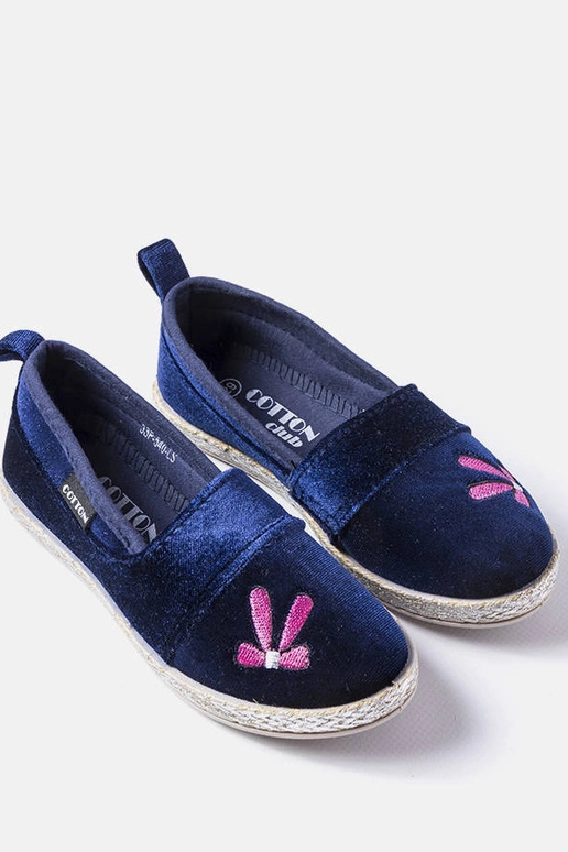 Ballerine in velluto blu navy di Patria