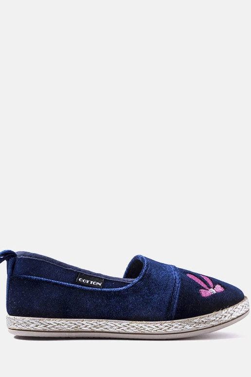 Ballerine in velluto blu navy di Patria