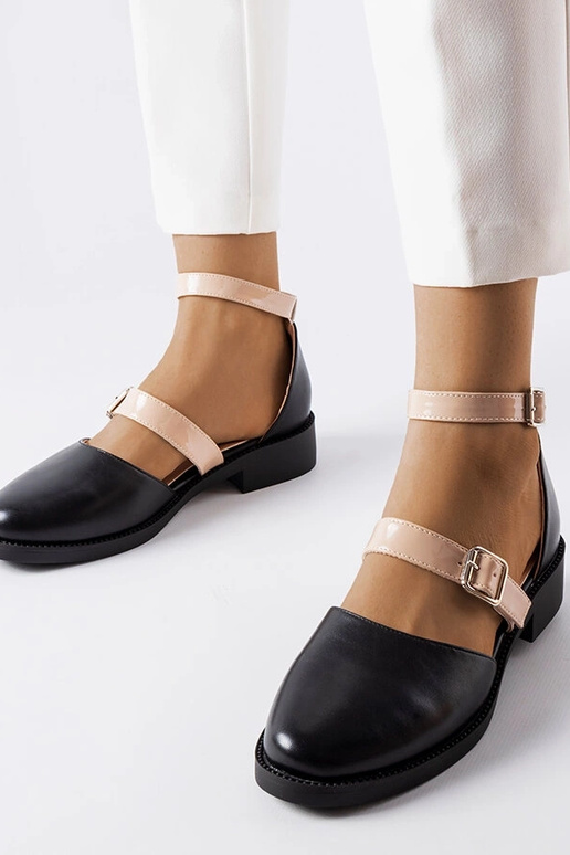 Ballerine nere con fibbia Josiane