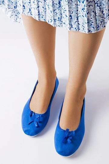 Ballerine in tessuto blu Gendron 2
