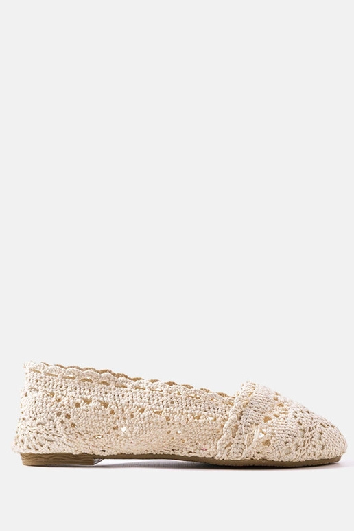 Ballerine beige all'uncinetto per...