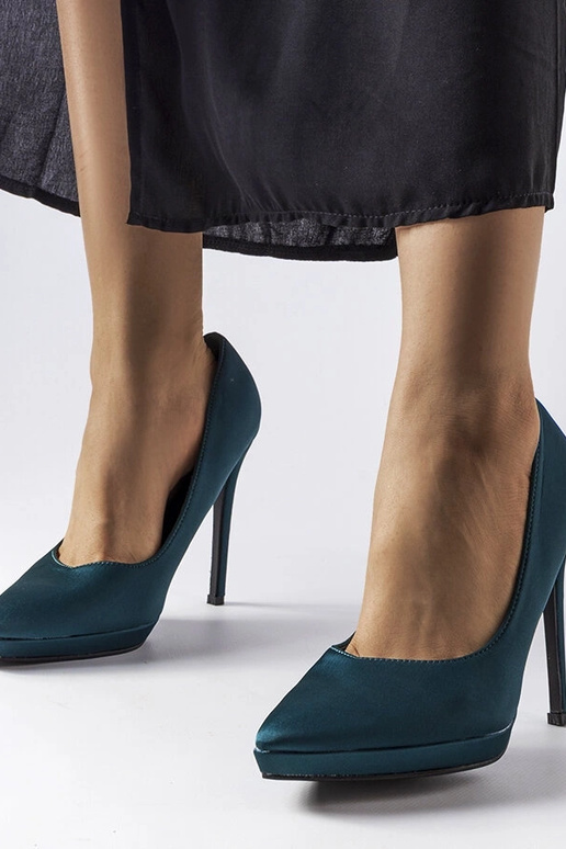 Tacco in raso verde scuro Silje