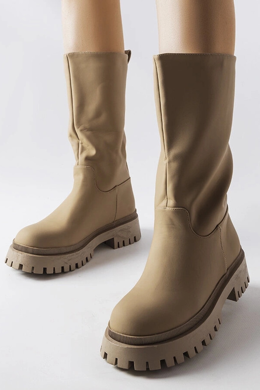 Stivali marroni opachi alti, "Hollie"