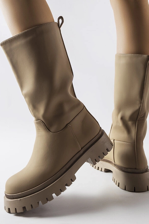 Stivali marroni opachi alti, "Hollie"