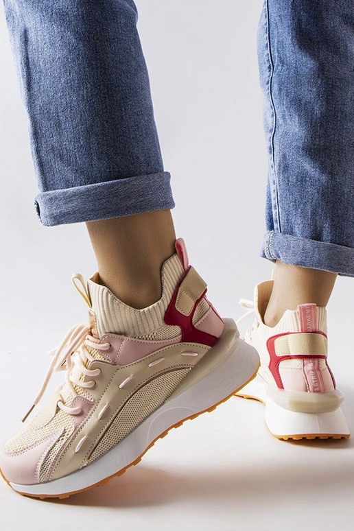 Inizia le sneakers in tessuto beige e...