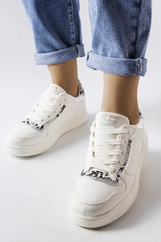 Sneakers in ecopelle bianca Nelma