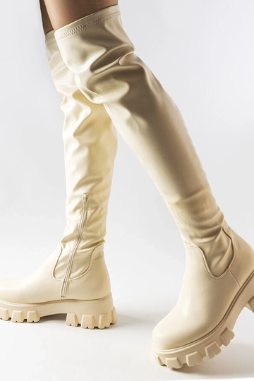 Stivali alti color sabbia... 2