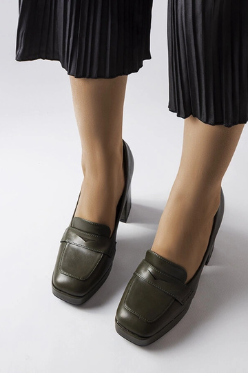 Décolleté verde scuro con tacco alto Inès 2
