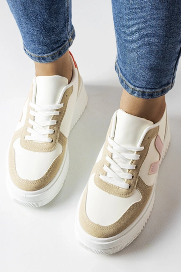Sneakers bianche con inserti rosa, "Plouffe"