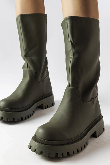 Stivali alti opachi verdi,...