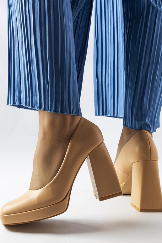 Décolleté beige con tacco alto Mailly