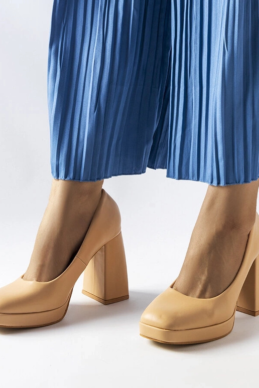 Décolleté beige con tacco alto Mailly