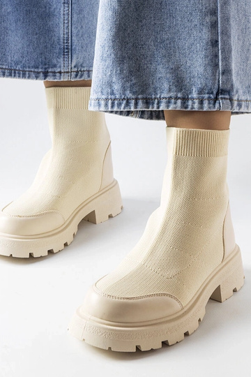 Stivali a calzino beige Lonte