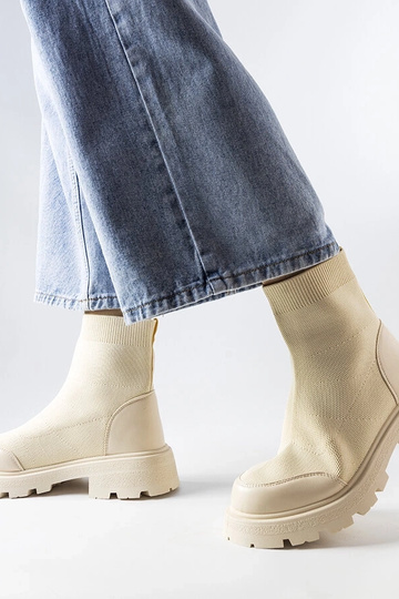 Stivali a calzino beige Lonte 2