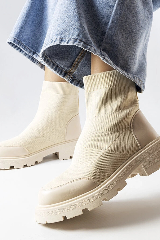 Stivali a calzino beige Lonte
