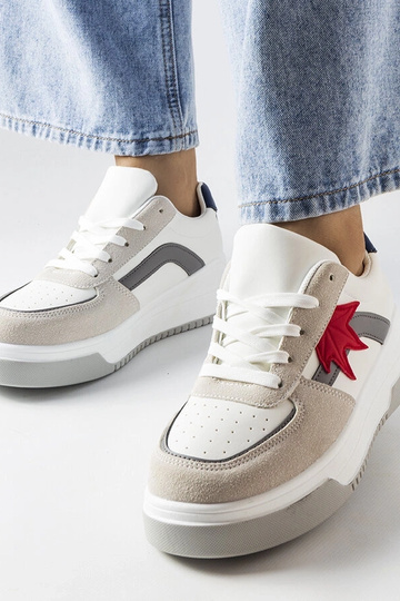 Scarpe da ginnastica bianche con inserto in suede sintetico Kollins