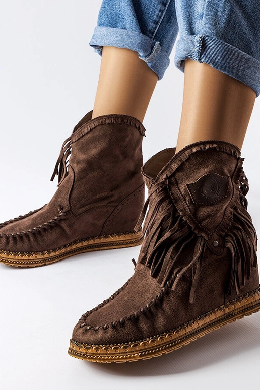 Stivaletti con zeppa Giudice marrone