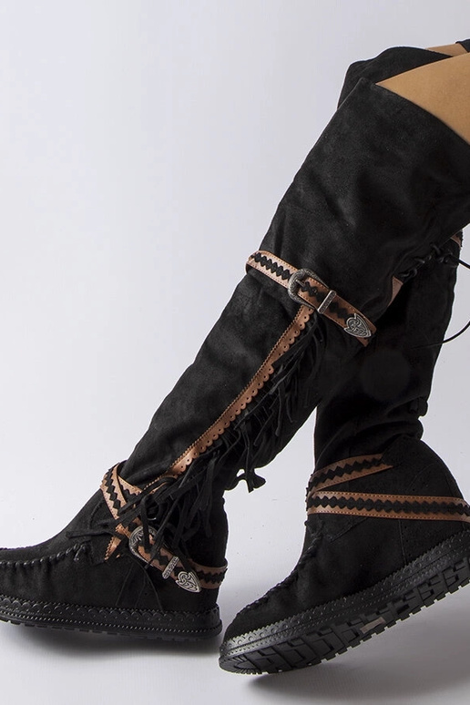 Stivali con zeppa neri Novella