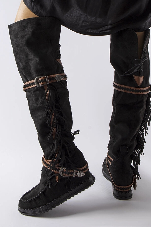 Stivali con zeppa neri Novella