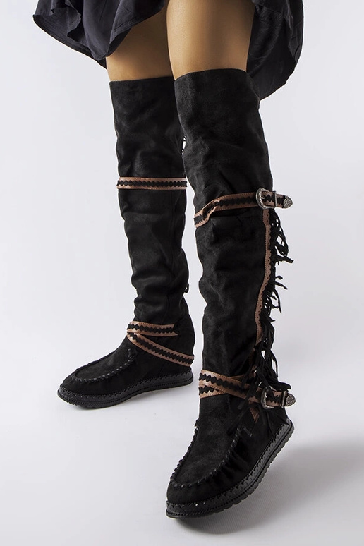 Stivali con zeppa neri Novella