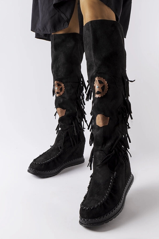 Stivali con zeppa Cascia neri Stivali con zeppa Cascia neri