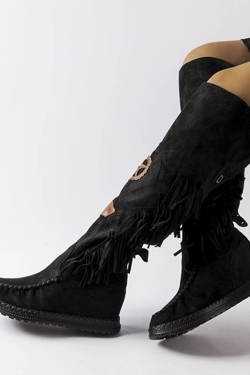 Stivali con zeppa Cascia neri 2