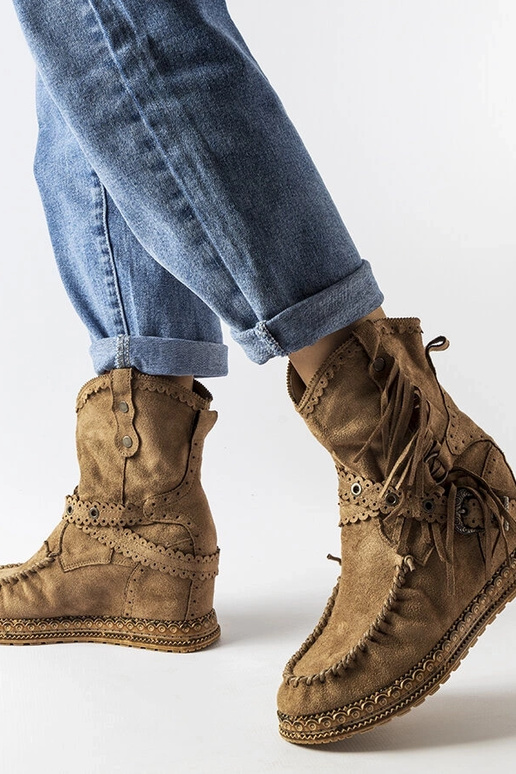 Stivaletti con zeppa Teodata marrone...