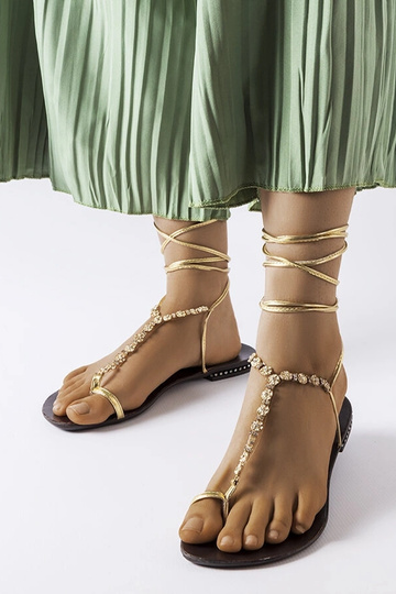 Sandali Troghi oro con zirconi