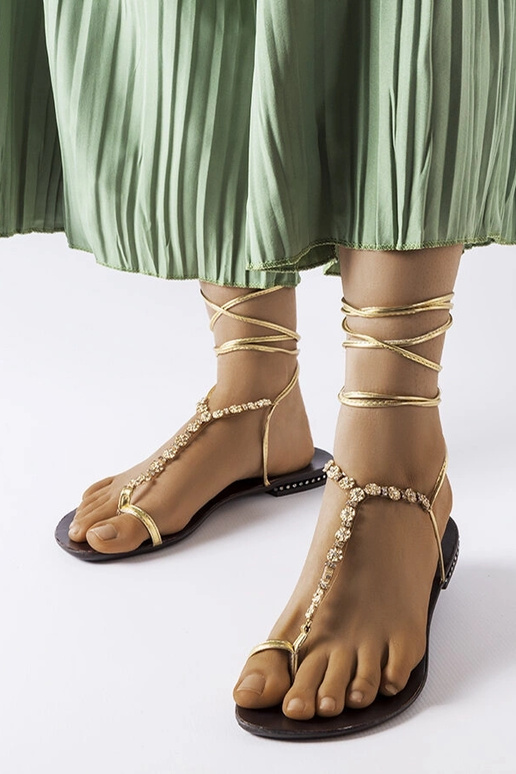 Sandali Troghi oro con zirconi