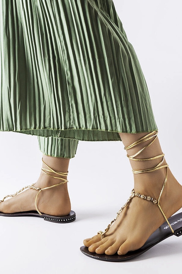 Sandali Troghi oro con zirconi 2