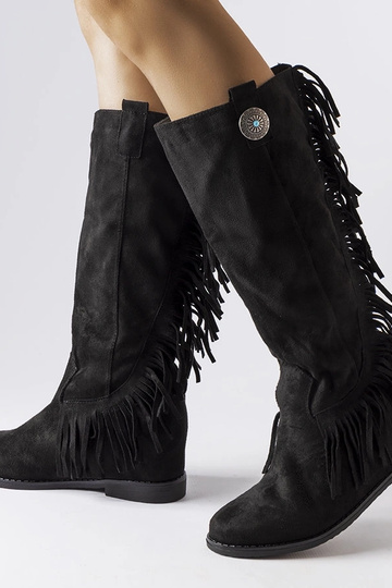 Stivali neri con zeppa...