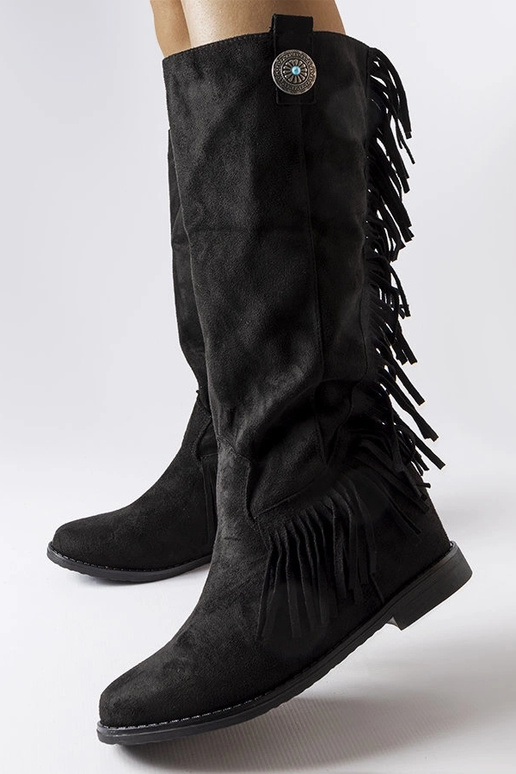 Stivali neri con zeppa rivestita Lecore Stivali neri con zeppa rivestita Lecore