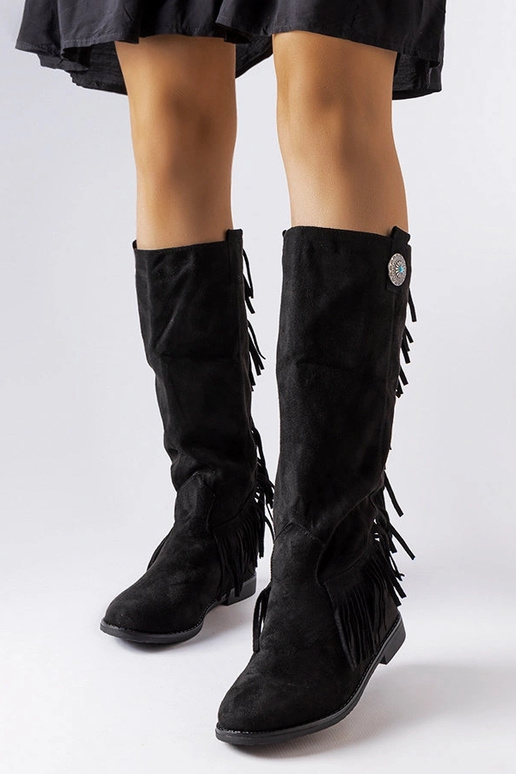 Stivali neri con zeppa rivestita Lecore Stivali neri con zeppa rivestita Lecore