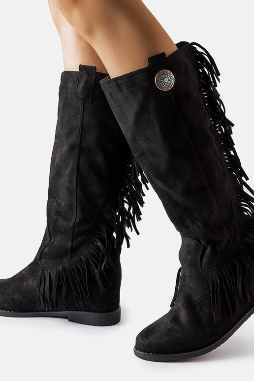 Stivali neri con zeppa rivestita Lecore Stivali neri con zeppa rivestita Lecore