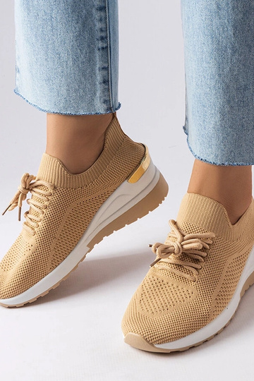 Sneakers con zeppa beige di... 2