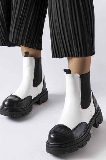 Stivali slip-on Albany neri e bianchi