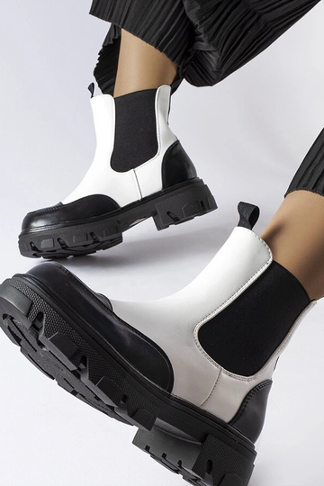 Stivali slip-on Albany neri e bianchi 2
