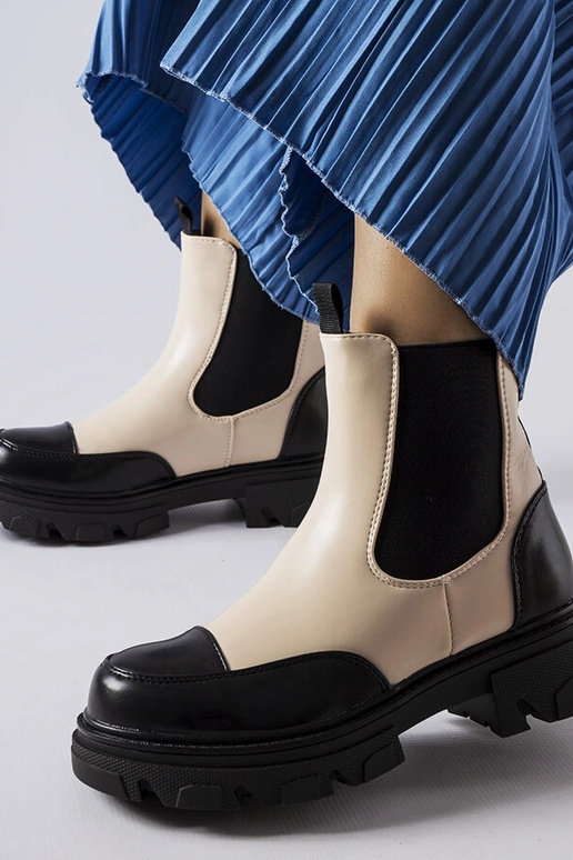 Stivali slip-on Albany neri e beige