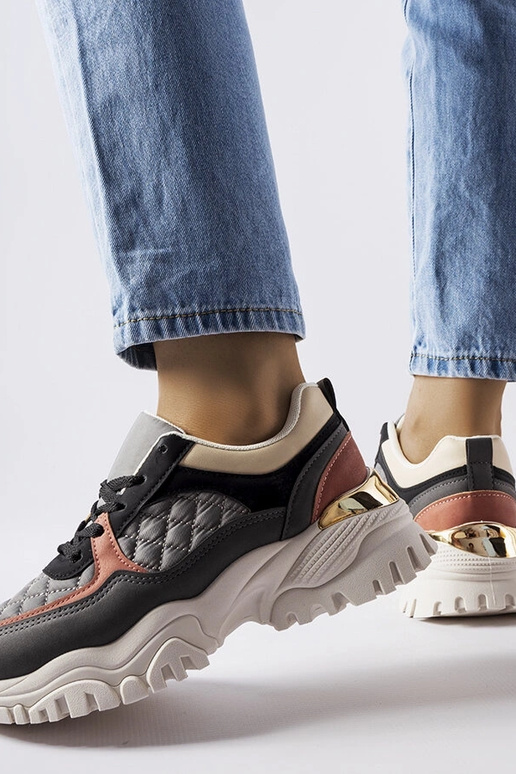 Sneakers grigie con inserti colorati...